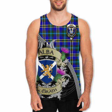 Tartan Vibes Clothing Hope Tartan Family Crest Men's Tank Top Lion Rampant Royal Thistle Shield Celtic Inspired