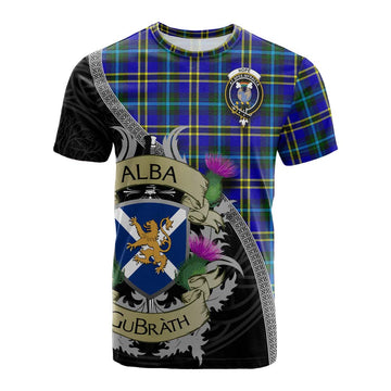 Tartan Vibes Clothing Hope Tartan Family Crest Cotton T-shirt Lion Rampant Royal Thistle Shield Celtic Inspired