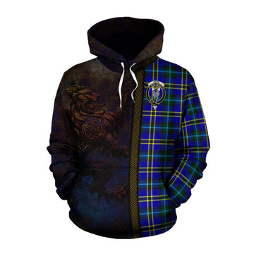 Hope Tartan Family Crest Cotton Hoodie Alba Gu Brath Be Brave Lion Ancient Style