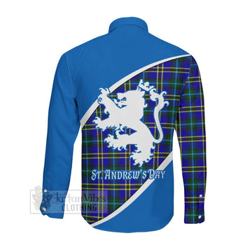 Tartan Vibes Clothing Hope Family Crest Tartan Long Sleeve Button Shirt Celebrate Saint Andrew's Day in Style