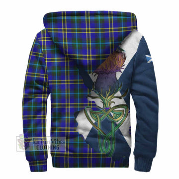 Hope Tartan Family Crest Sherpa Hoodie Scottish Thistle Celtic Inspired