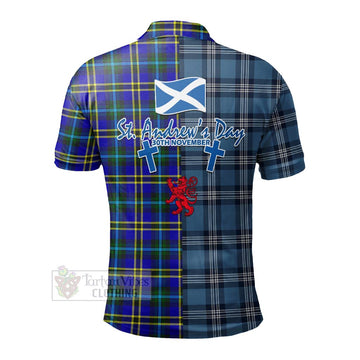 Tartan Vibes Clothing Hope Tartan Polo Shirt Happy St. Andrew's Day Half Tartan Style