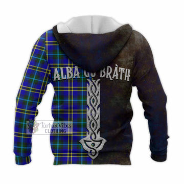 Hope Tartan Family Crest Knitted Hoodie Alba Gu Brath Be Brave Lion Ancient Style