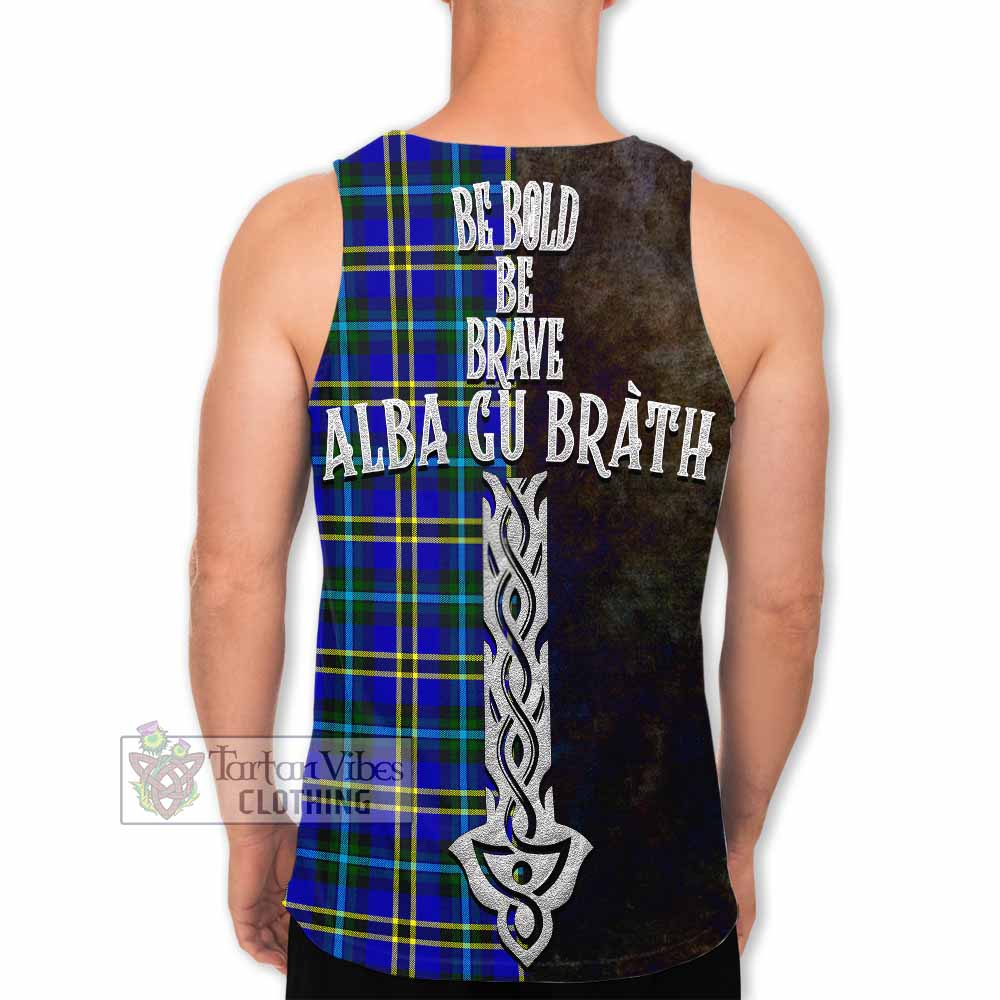 Tartan Vibes Clothing Hope Tartan Family Crest Men's Tank Top Alba Gu Brath Be Brave Lion Ancient Style