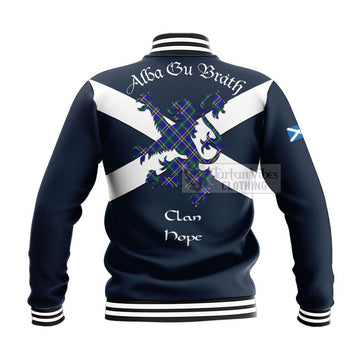 Tartan Vibes Clothing Hope Tartan Lion Rampant Baseball Jacket – Proudly Display Your Heritage with Alba Gu Brath and Clan Name