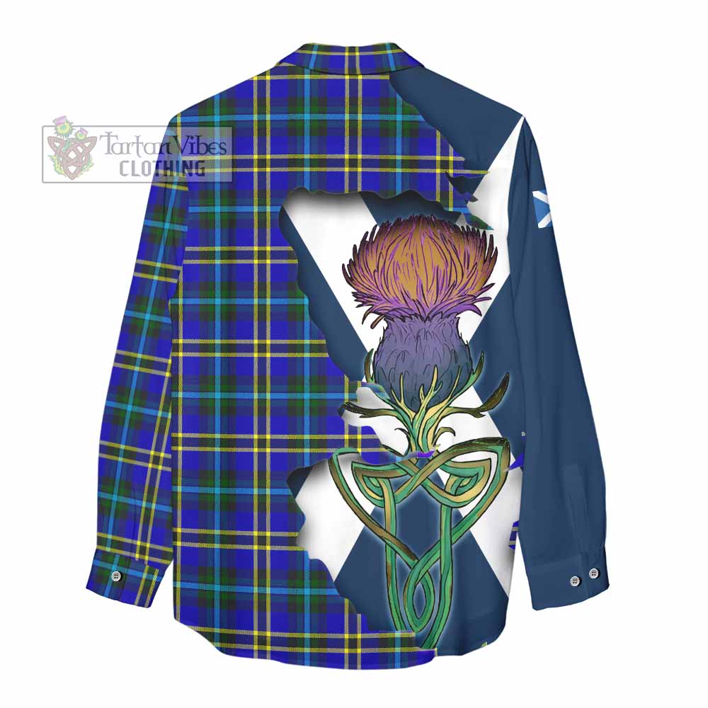 Tartan Vibes Clothing Hope Tartan Family Crest Women's Casual Shirt Scottish Thistle Celtic Inspired