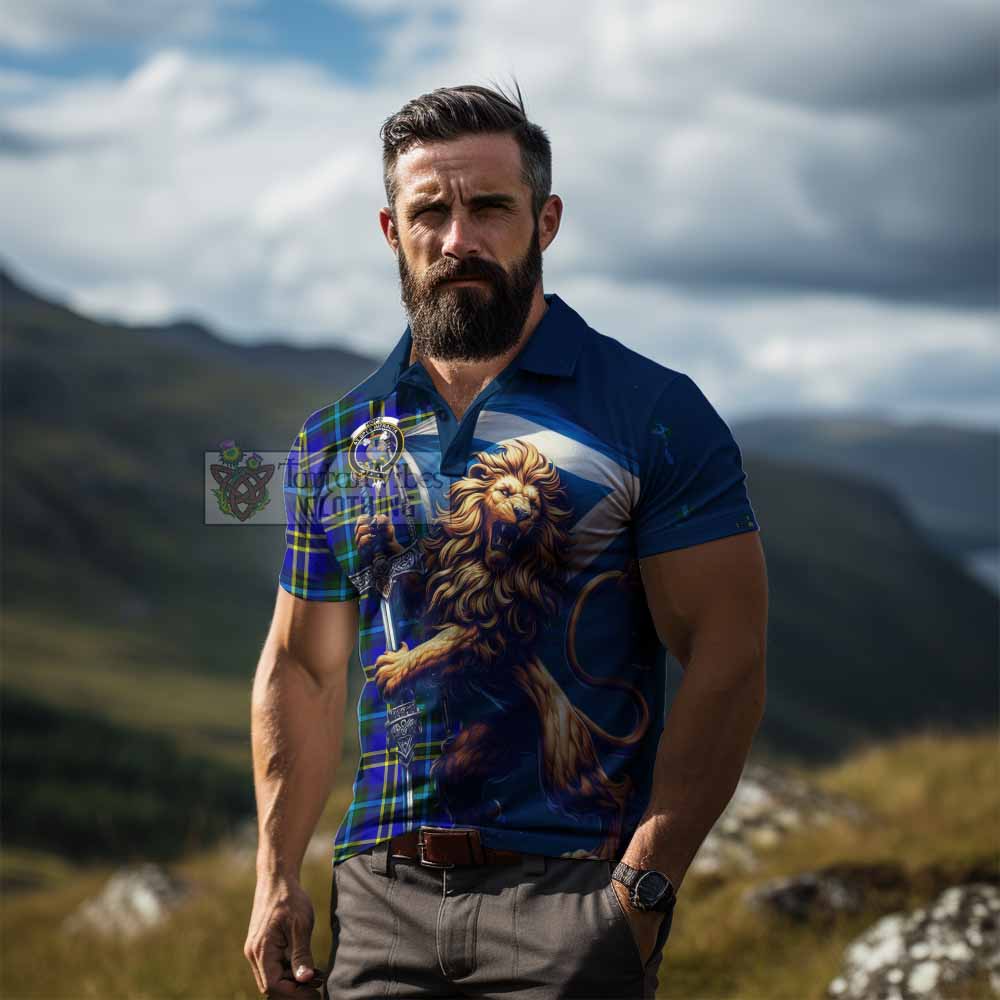 Tartan Vibes Clothing Hope Tartan Family Crest Men's Polo Shirt with Scottish Majestic Lion