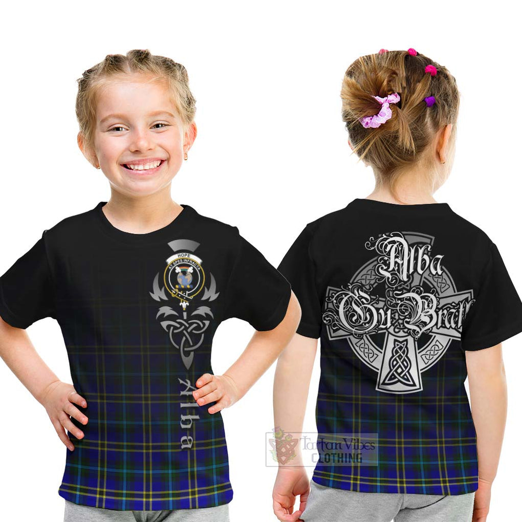 Tartan Vibes Clothing Hope Tartan Kid T-Shirt Featuring Alba Gu Brath Family Crest Celtic Inspired