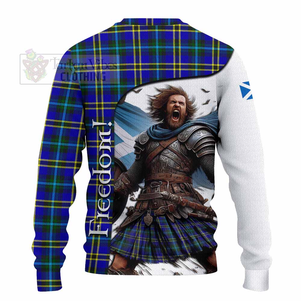 Tartan Vibes Clothing Hope Crest Tartan Knitted Sweater Inspired by the Freedom of Scottish Warrior
