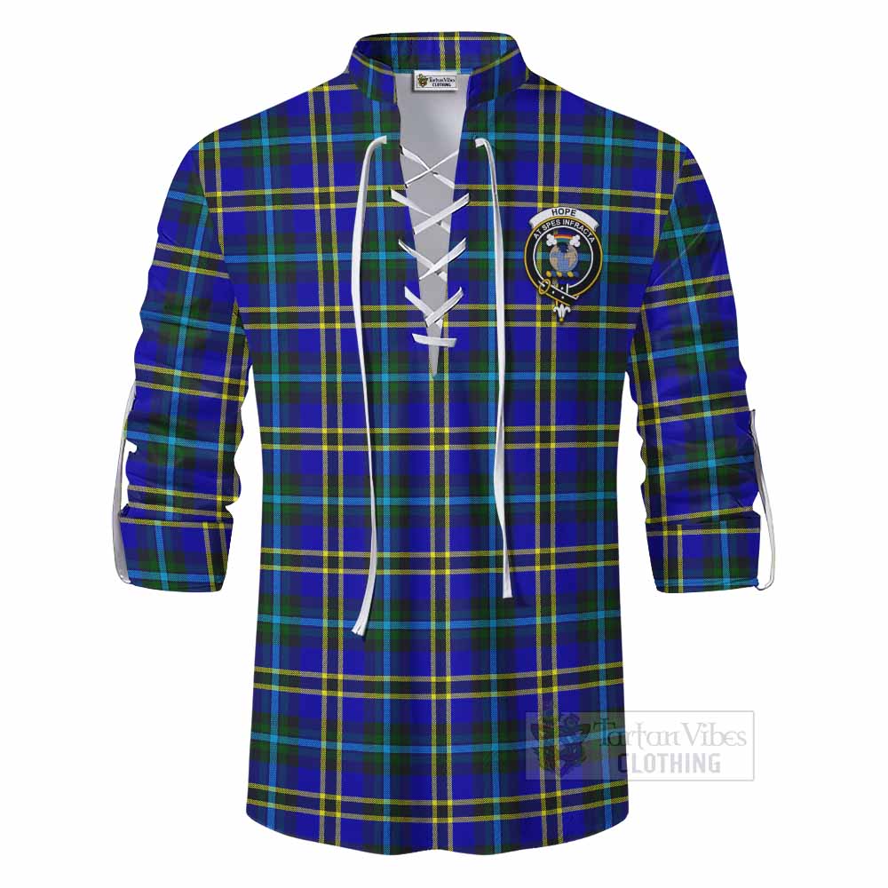 Tartan Vibes Clothing Hope Tartan Ghillie Kilt Shirt with Family Crest DNA In Me Style