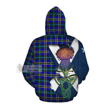 Tartan Vibes Clothing Hope Tartan Family Crest Cotton Hoodie Scottish Thistle Celtic Inspired