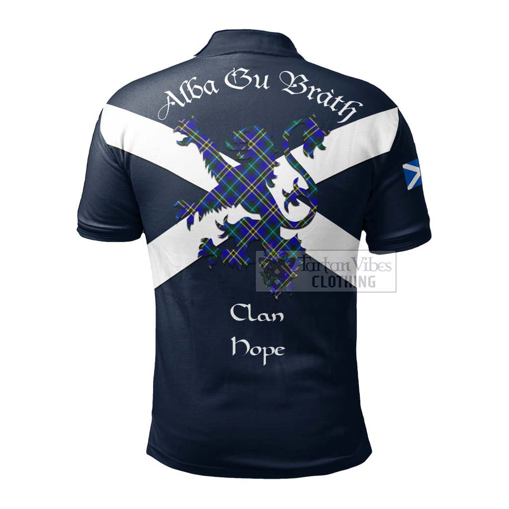 Tartan Vibes Clothing Hope Tartan Lion Rampant Polo Shirt – Proudly Display Your Heritage with Alba Gu Brath and Clan Name