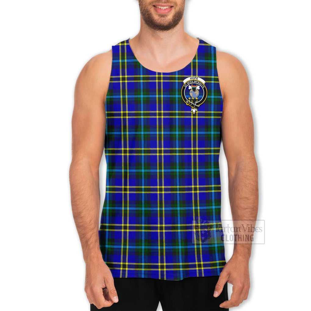 Tartan Vibes Clothing Hope Tartan Men's Tank Top with Family Crest Celtic Skull Style