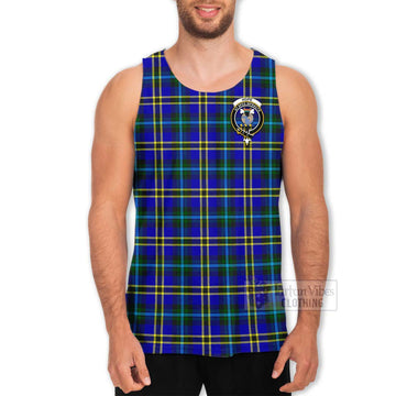 Tartan Vibes Clothing Hope Tartan Men's Tank Top with Family Crest Celtic Skull Style