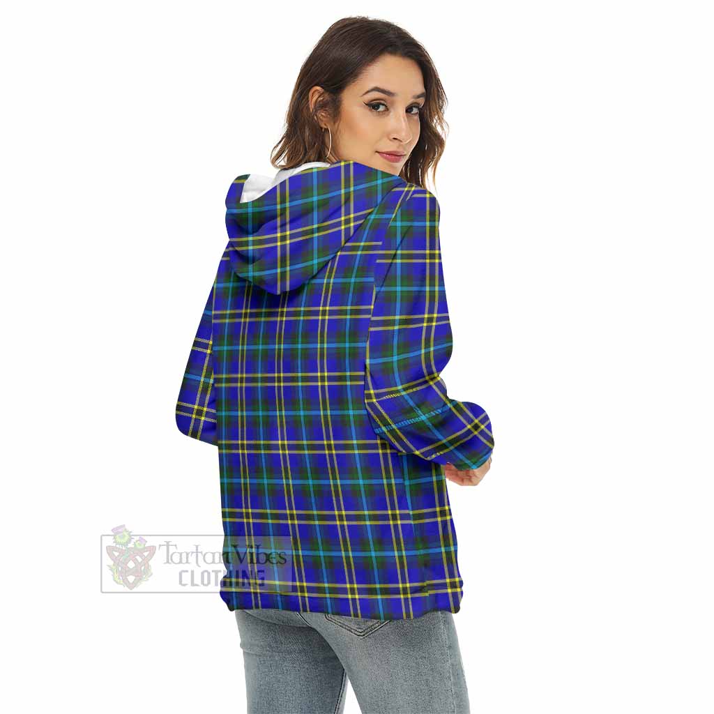 Tartan Vibes Clothing Hope Tartan Women's Borg  Half Zip Fleece Hoodie