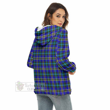 Hope Tartan Women's Borg Fleece Hoodie with Half Zip