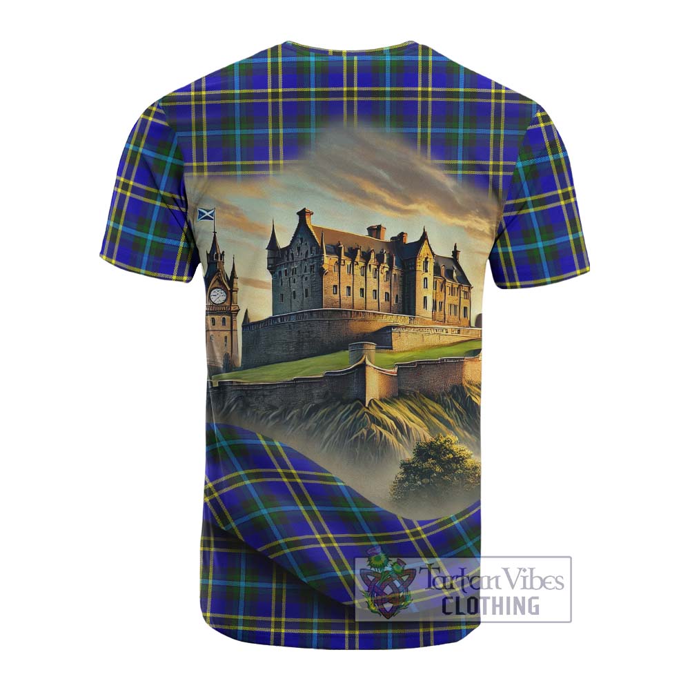 Tartan Vibes Clothing Hope Tartan Family Crest Cotton T-shirt with Scottish Ancient Castle Style