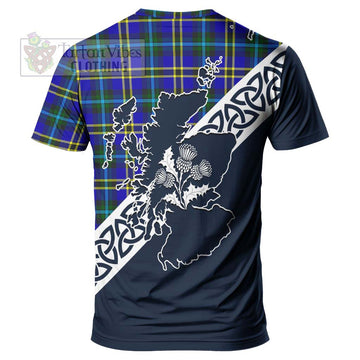 Hope Tartan T-Shirt Featuring Thistle and Scotland Map