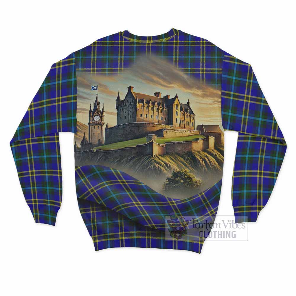 Tartan Vibes Clothing Hope Tartan Family Crest Sweatshirt with Scottish Ancient Castle Style