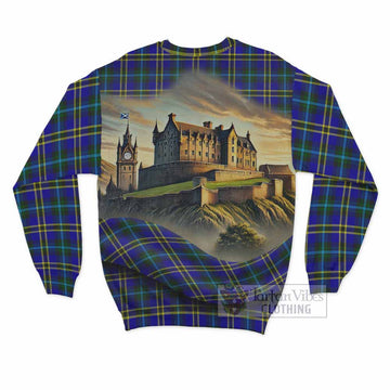 Hope Tartan Family Crest Sweatshirt with Scottish Ancient Castle Style