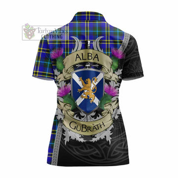 Hope Tartan Family Crest Women's Polo Shirt Lion Rampant Royal Thistle Shield Celtic Inspired