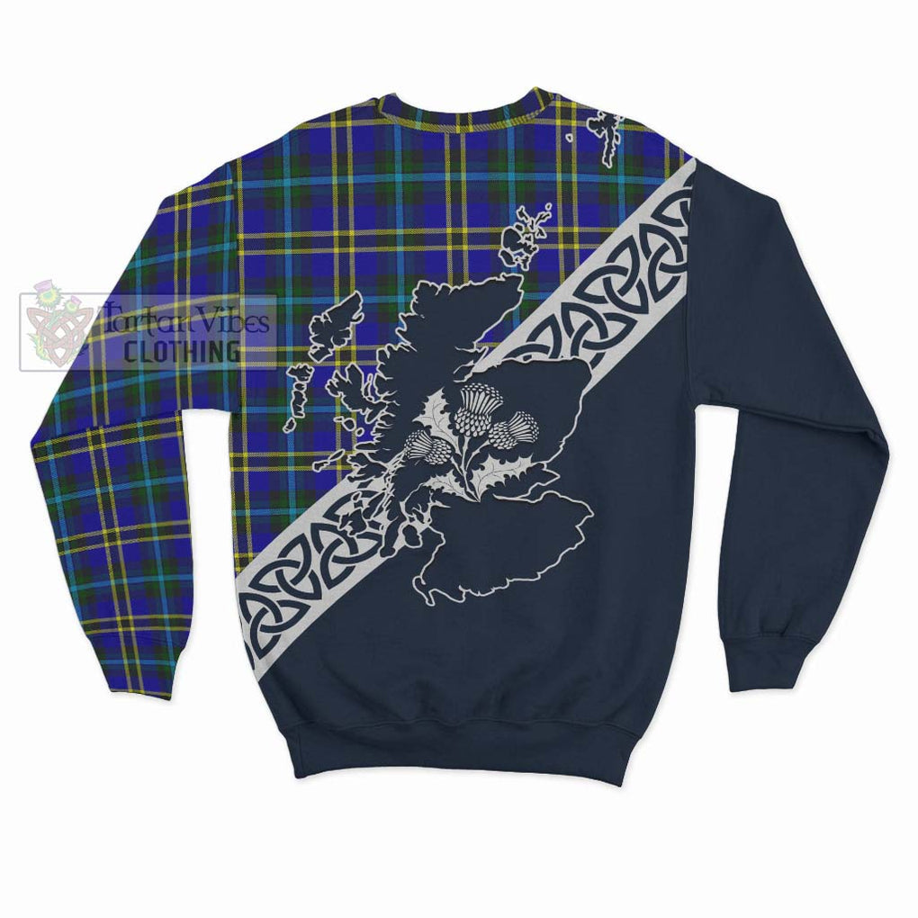 Tartan Vibes Clothing Hope Tartan Sweatshirt Featuring Thistle and Scotland Map