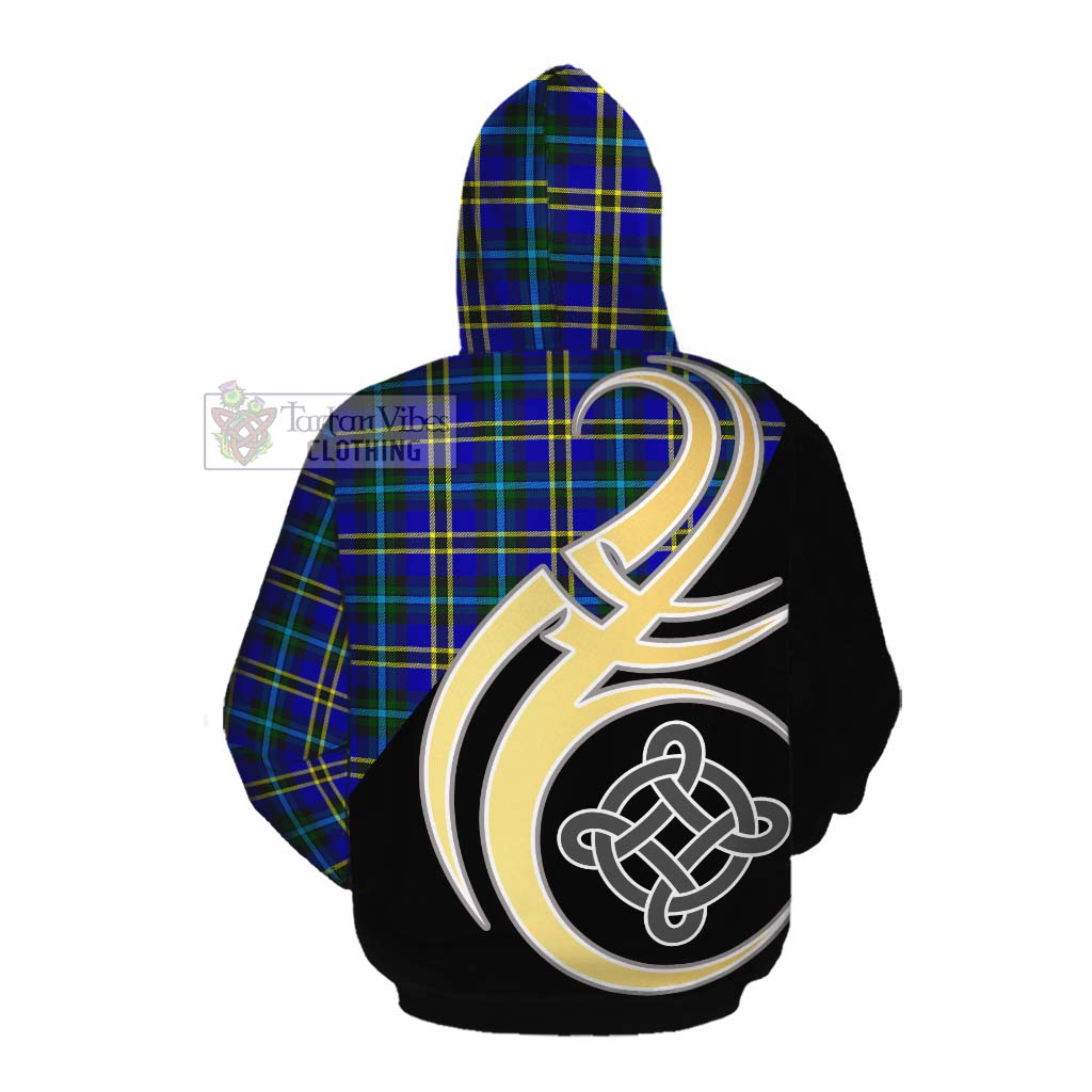 Tartan Vibes Clothing Hope Tartan Cotton Hoodie with Family Crest and Celtic Symbol Style
