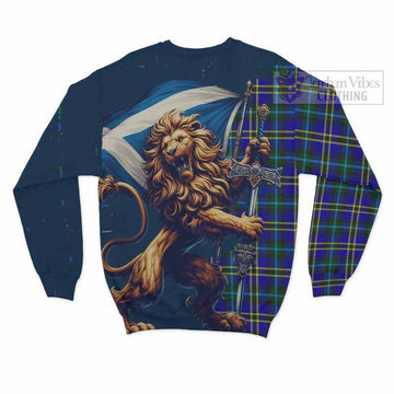 Hope Tartan Family Crest Sweatshirt with Scottish Majestic Lion
