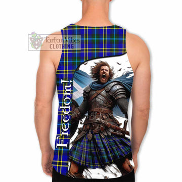 Tartan Vibes Clothing Hope Crest Tartan Men's Tank Top Inspired by the Freedom of Scottish Warrior