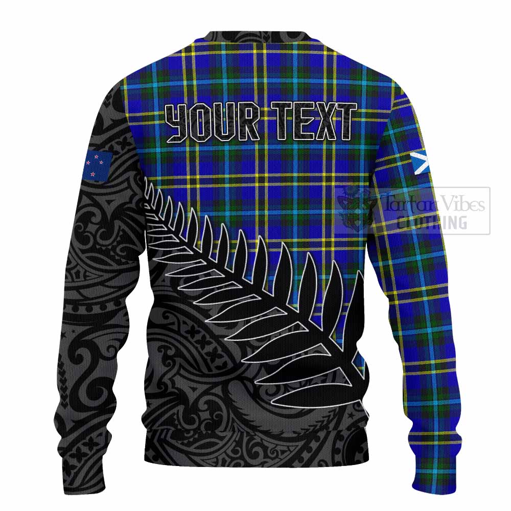 Tartan Vibes Clothing Hope Crest Tartan Knitted Sweater with New Zealand Silver Fern Half Style