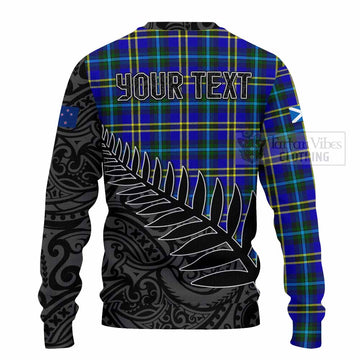 Tartan Vibes Clothing Hope Crest Tartan Knitted Sweater with New Zealand Silver Fern Half Style