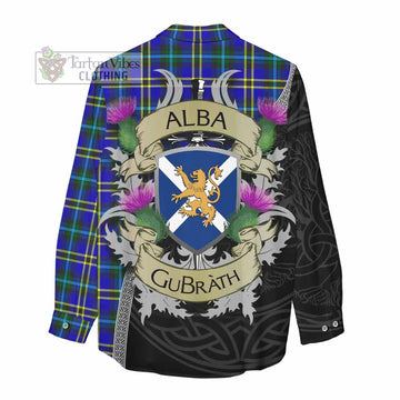 Hope Tartan Family Crest Women's Casual Shirt Lion Rampant Royal Thistle Shield Celtic Inspired