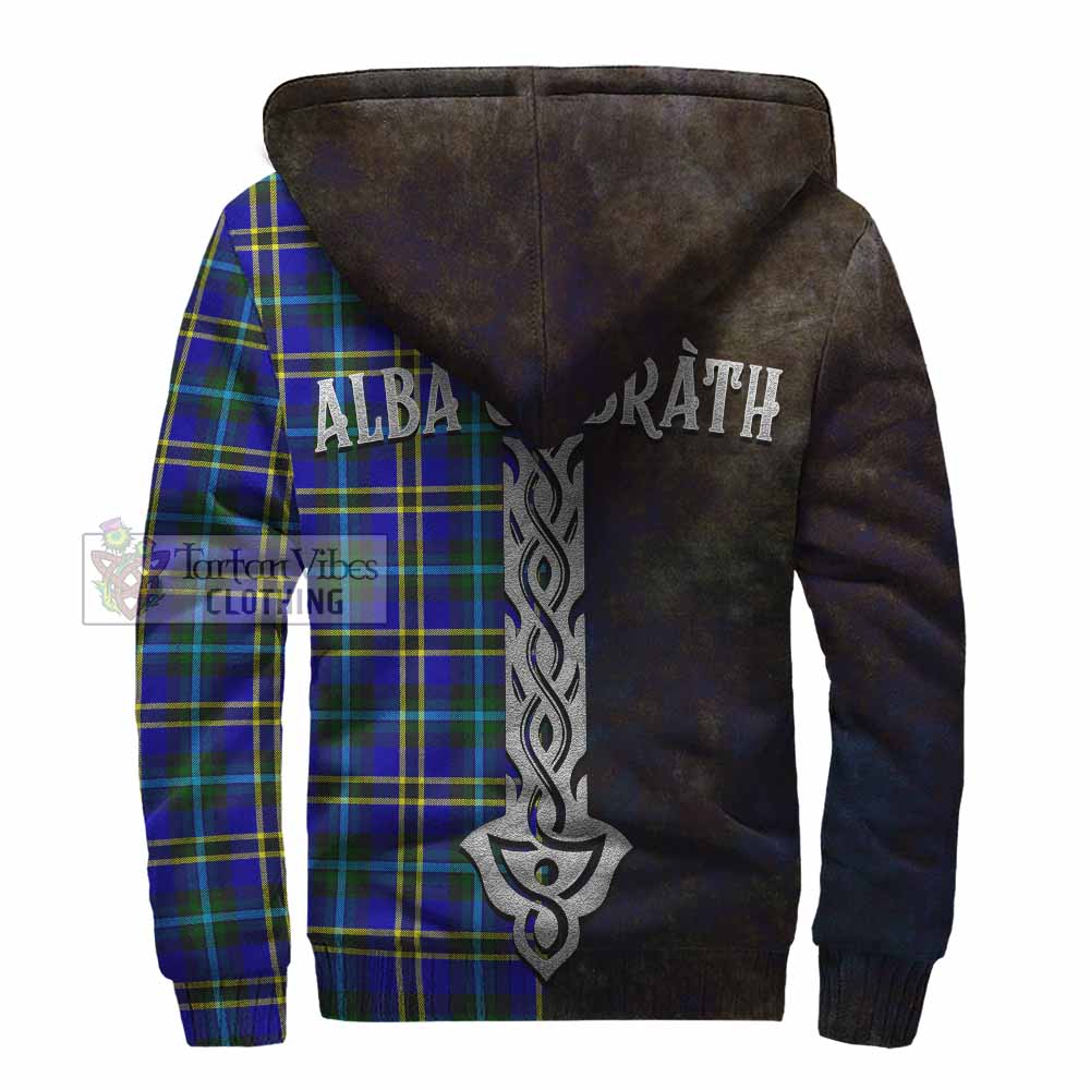 Tartan Vibes Clothing Hope Tartan Family Crest Sherpa Hoodie Alba Gu Brath Be Brave Lion Ancient Style