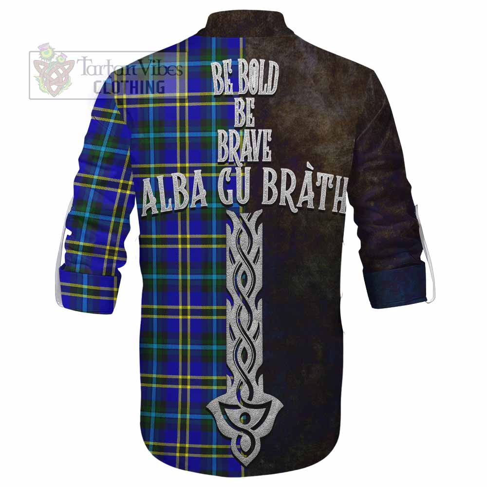 Tartan Vibes Clothing Hope Tartan Family Crest Ghillie Kilt Shirt Alba Gu Brath Be Brave Lion Ancient Style