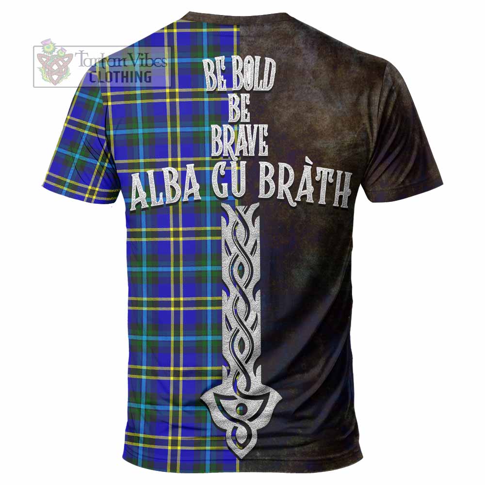 Tartan Vibes Clothing Hope Tartan Family Crest T-Shirt Alba Gu Brath Be Brave Lion Ancient Style