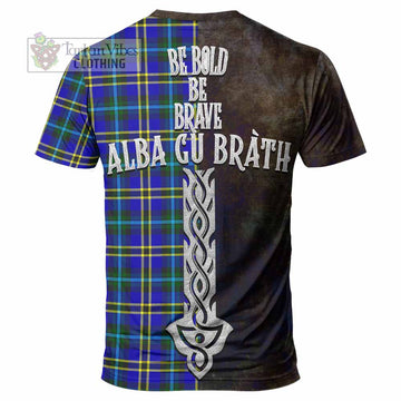 Tartan Vibes Clothing Hope Tartan Family Crest T-Shirt Alba Gu Brath Be Brave Lion Ancient Style