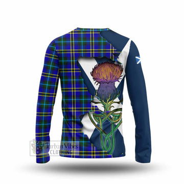 Tartan Vibes Clothing Hope Tartan Family Crest Long Sleeve T-Shirt Scottish Thistle Celtic Inspired