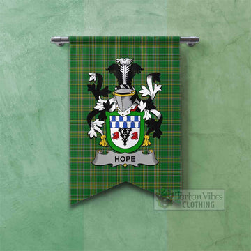 Hope Irish Clan Tartan Gonfalon, Tartan Banner with Coat of Arms