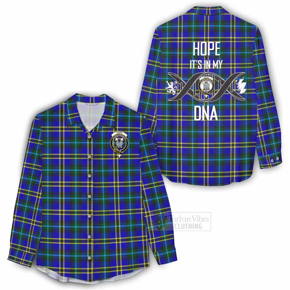 Tartan Vibes Clothing Hope Tartan Women's Casual Shirt with Family Crest DNA In Me Style