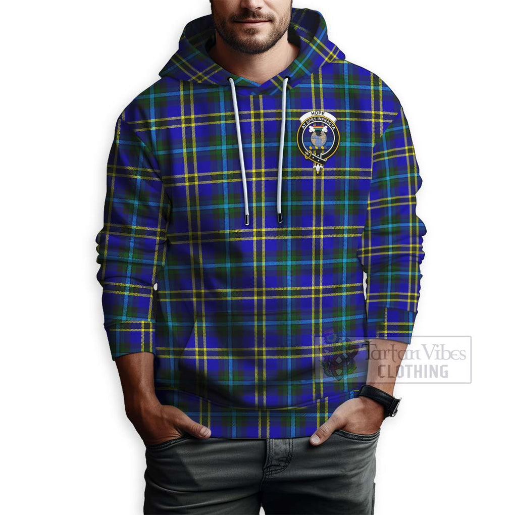 Tartan Vibes Clothing Hope Tartan Hoodie with Family Crest and Bearded Skull Holding Bottles of Whiskey