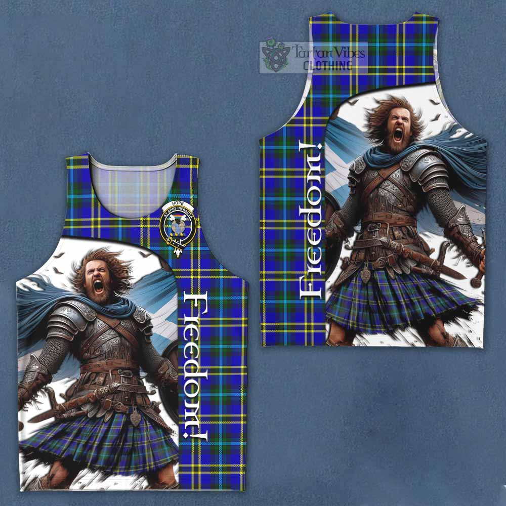 Tartan Vibes Clothing Hope Crest Tartan Men's Tank Top Inspired by the Freedom of Scottish Warrior
