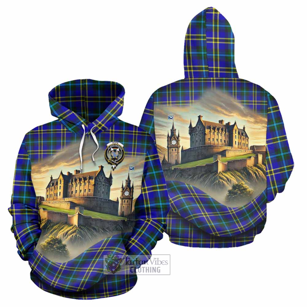 Tartan Vibes Clothing Hope Tartan Family Crest Hoodie with Scottish Ancient Castle Style