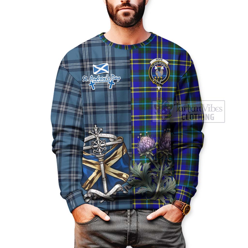 Tartan Vibes Clothing Hope Tartan Sweatshirt Happy St. Andrew's Day Half Tartan Style