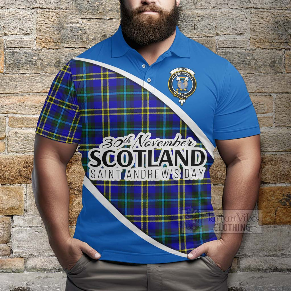 Tartan Vibes Clothing Hope Family Crest Tartan Polo Shirt Celebrate Saint Andrew's Day in Style