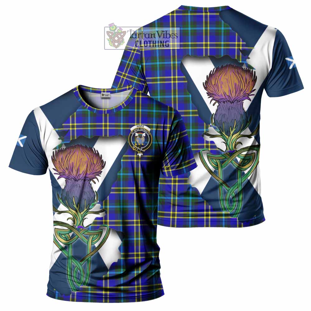 Tartan Vibes Clothing Hope Tartan Family Crest T-Shirt Scottish Thistle Celtic Inspired