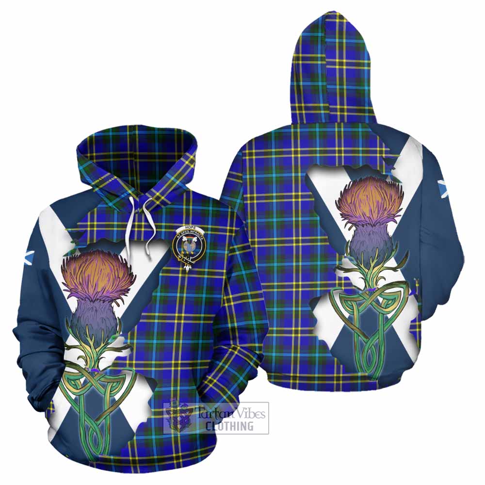 Tartan Vibes Clothing Hope Tartan Family Crest Hoodie Scottish Thistle Celtic Inspired