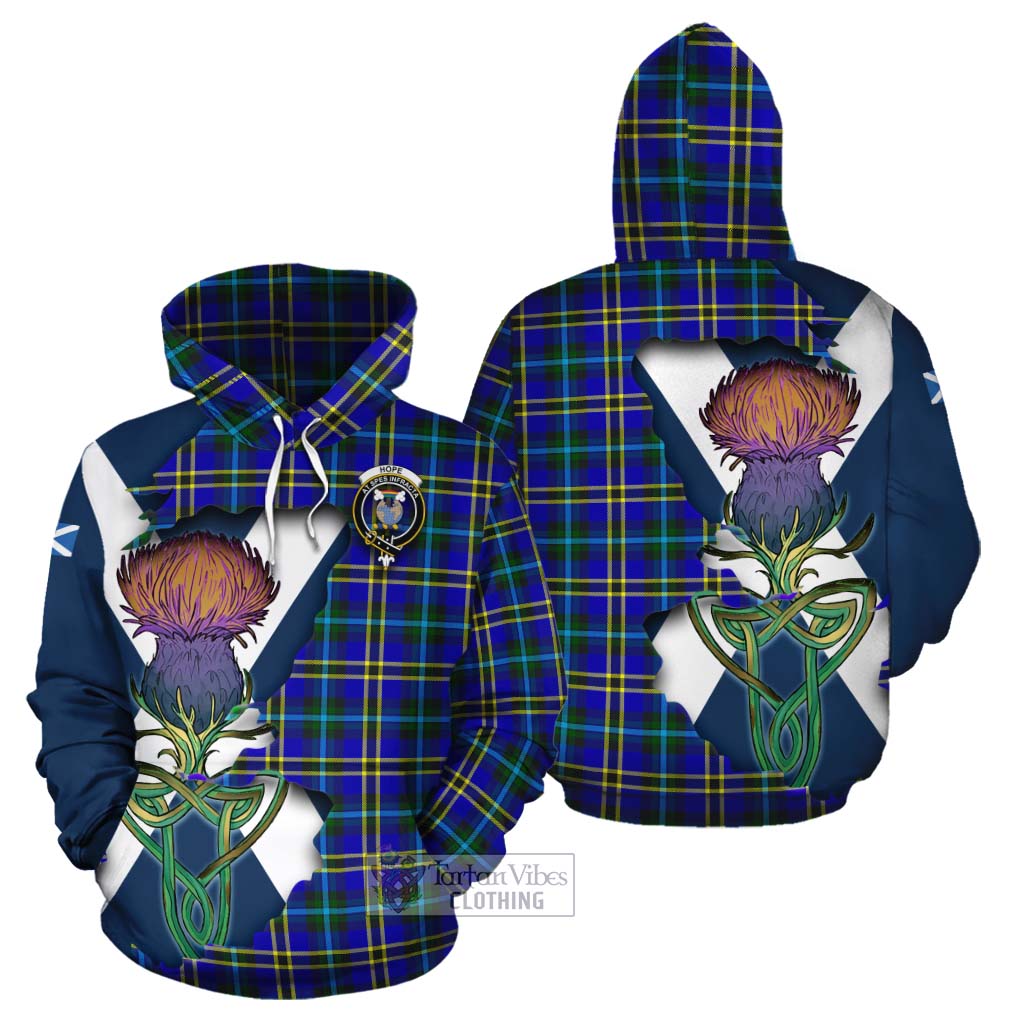 Tartan Vibes Clothing Hope Tartan Family Crest Cotton Hoodie Scottish Thistle Celtic Inspired