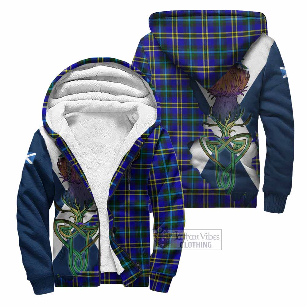 Tartan Vibes Clothing Hope Tartan Family Crest Sherpa Hoodie Scottish Thistle Celtic Inspired
