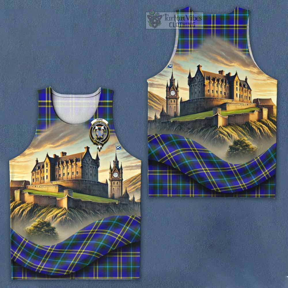 Tartan Vibes Clothing Hope Tartan Family Crest Men's Tank Top with Scottish Ancient Castle Style