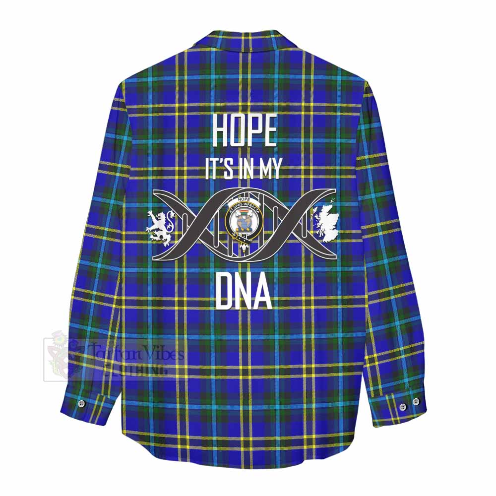 Tartan Vibes Clothing Hope Tartan Women's Casual Shirt with Family Crest DNA In Me Style